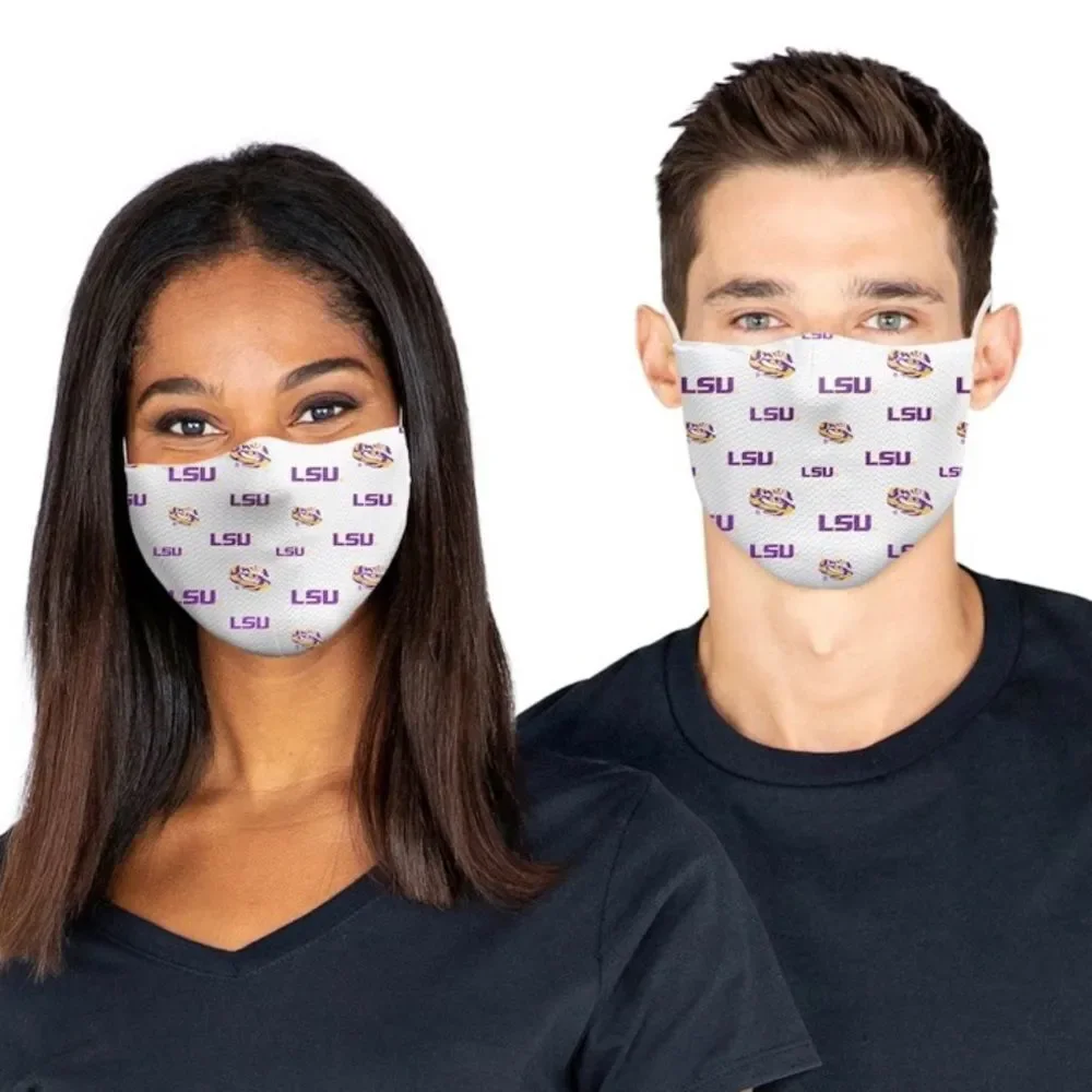 New in Package LSU Louisiana Tech Tigers Face Covering Face Mask Masks Set of 3